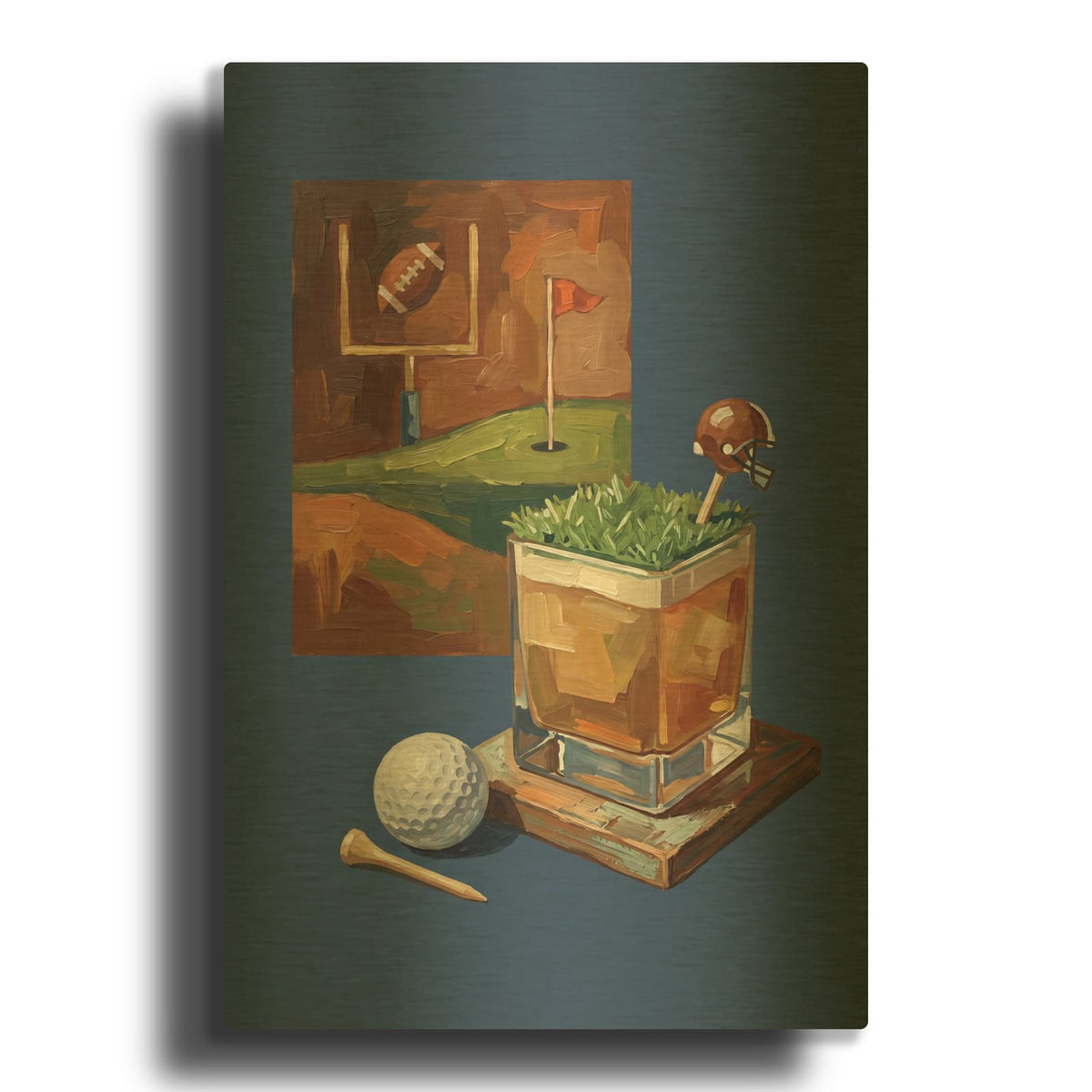 'Sports Passion Drink' By Ann Klee Gold Metal Wall Art