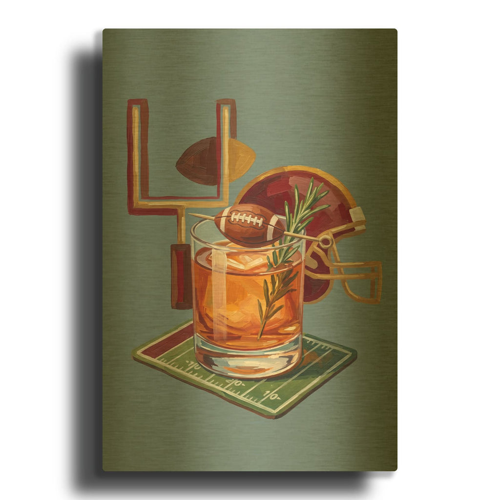 'Sports Spirits - Football' By Ann Klee Gold Metal Wall Art