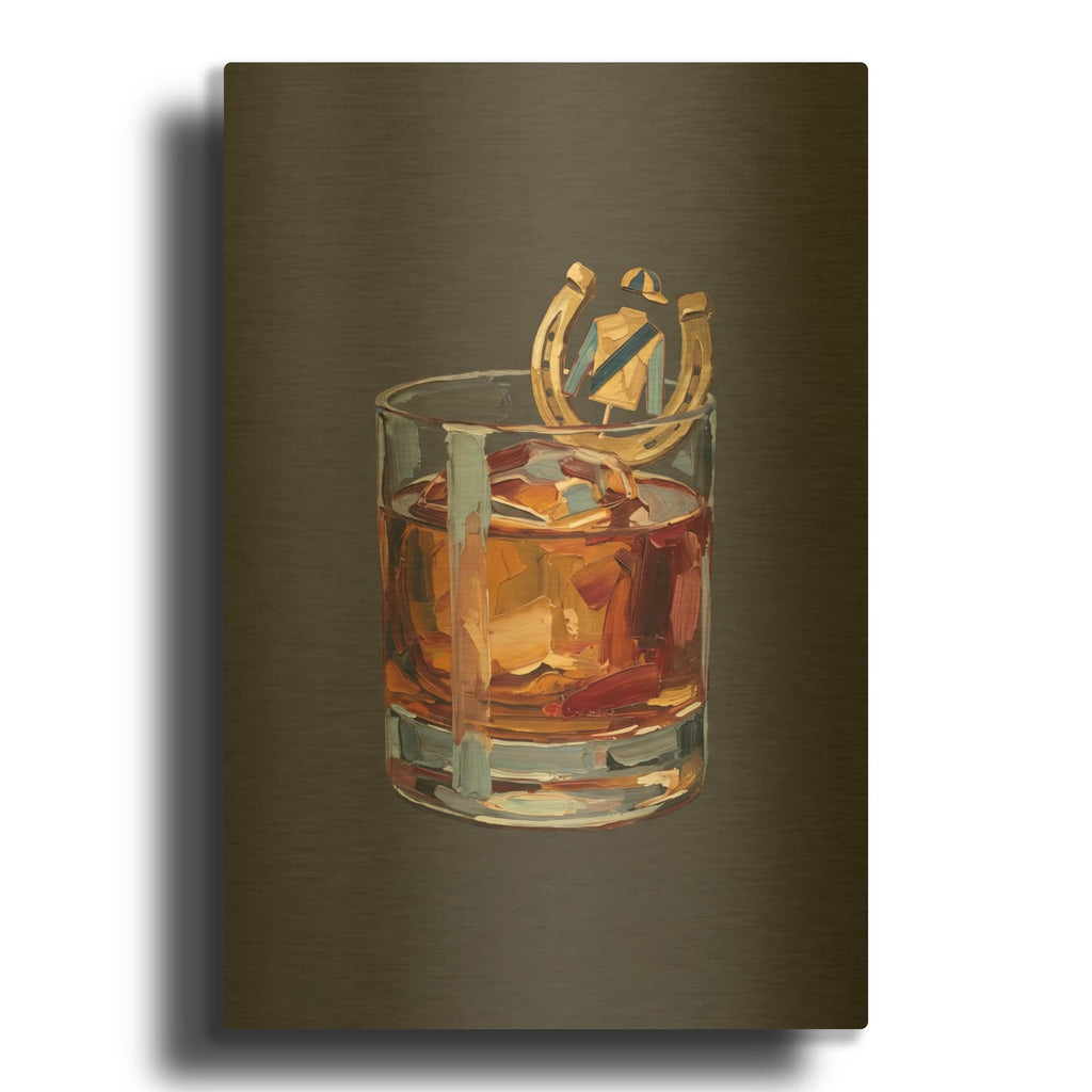 'Sports Spirits - Horse Racing 1' By Ann Klee Gold Metal Wall Art