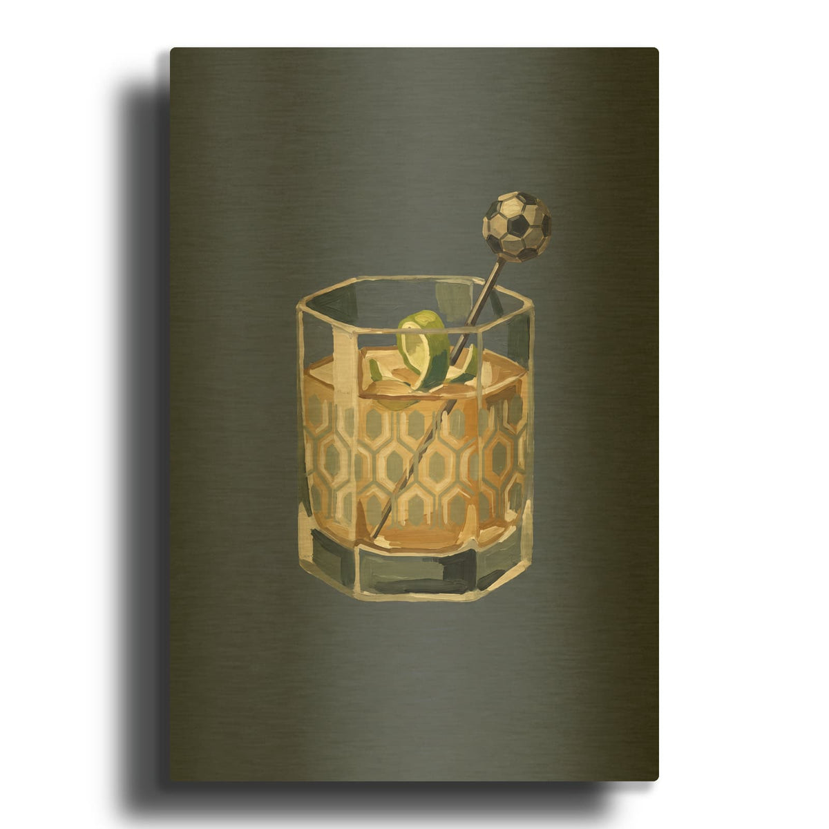 'Sports Spirits - Soccer 3' By Ann Klee Gold Metal Wall Art