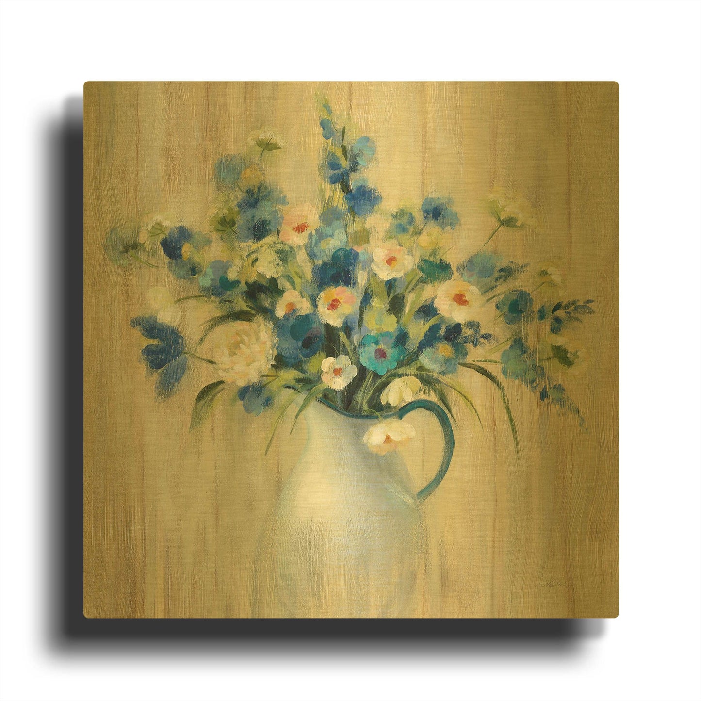 'Coastal Bouquet' By Silvia Vassileva Gold Metal Wall Art