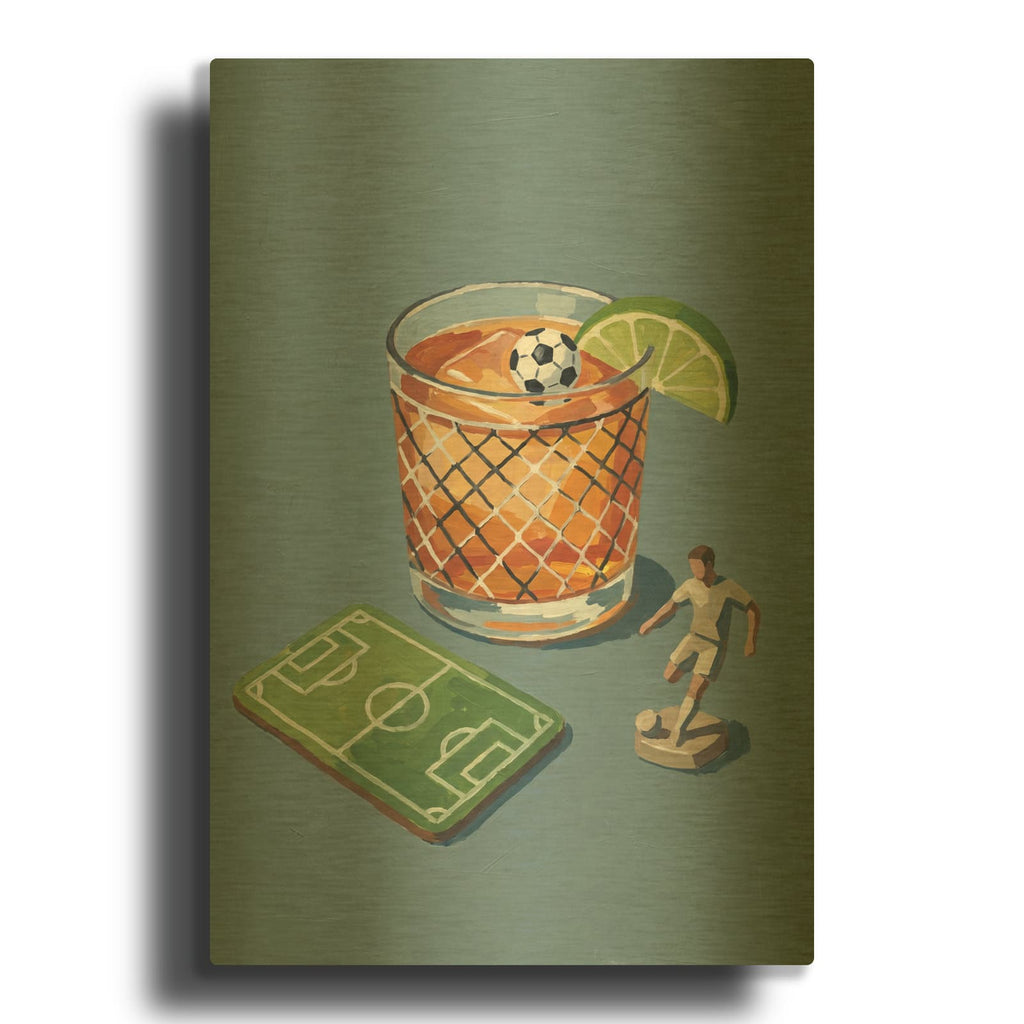 'Sports Spirits - Soccer' By Ann Klee Gold Metal Wall Art