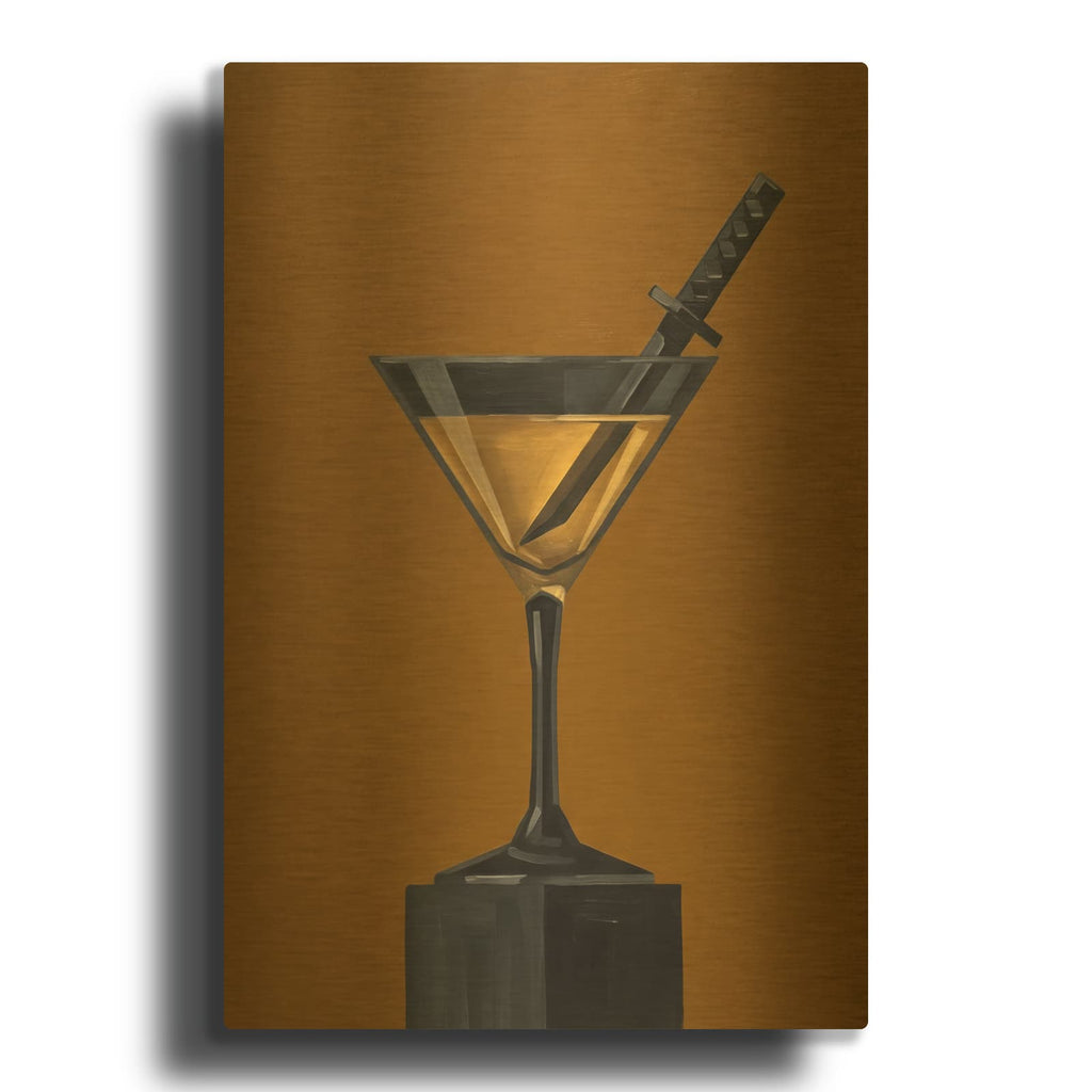 'Sword Cocktail' By Ann Klee Gold Metal Wall Art
