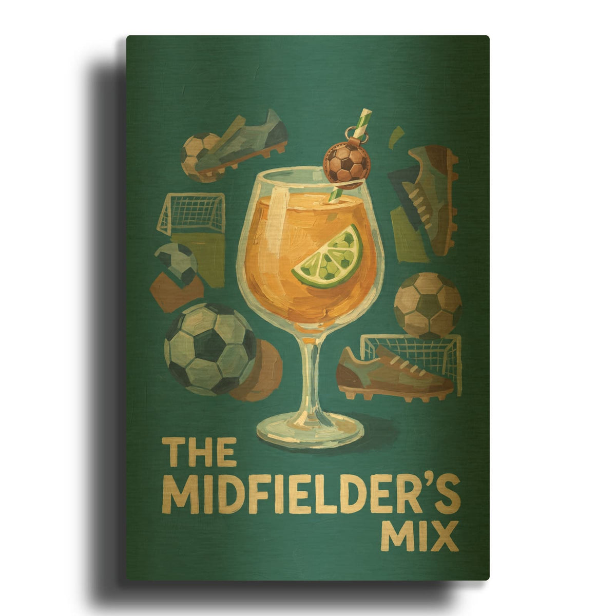 'The Midfielder's Mix - Soccer' By Ann Klee Gold Metal Wall Art