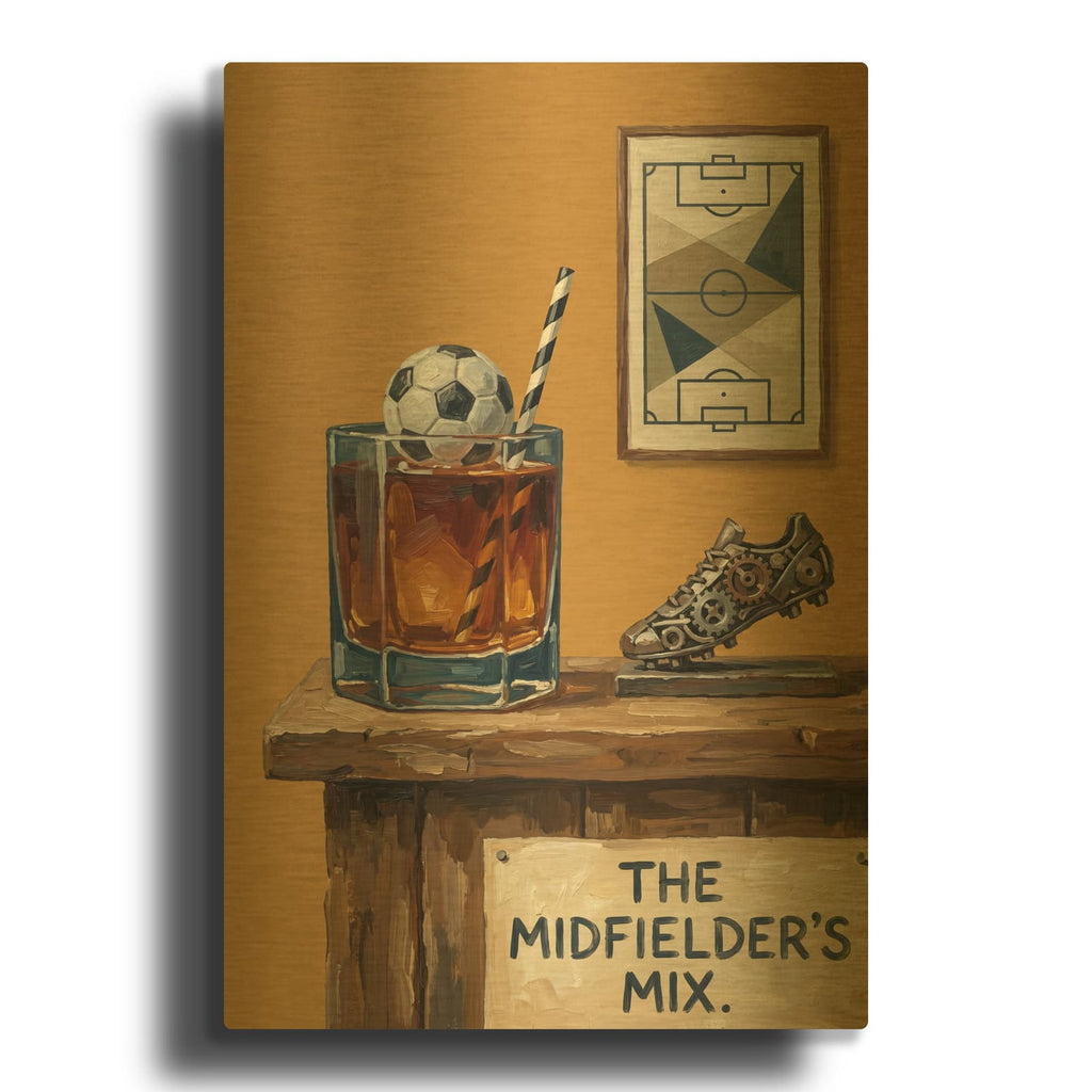 'The Midfielder's Mix' By Ann Klee Gold Metal Wall Art