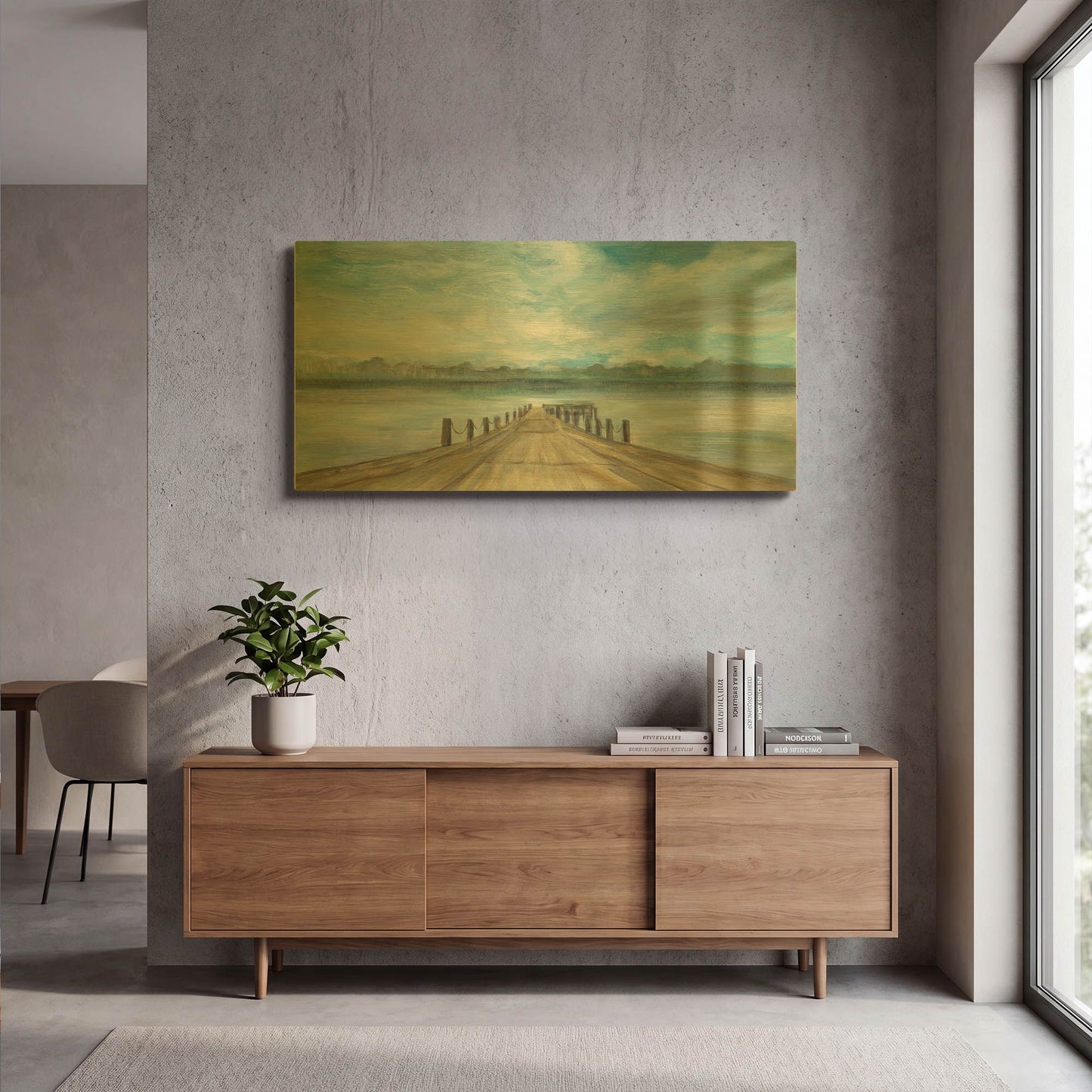 'Lake Pier' By Silvia Vassileva Gold Metal Wall Art