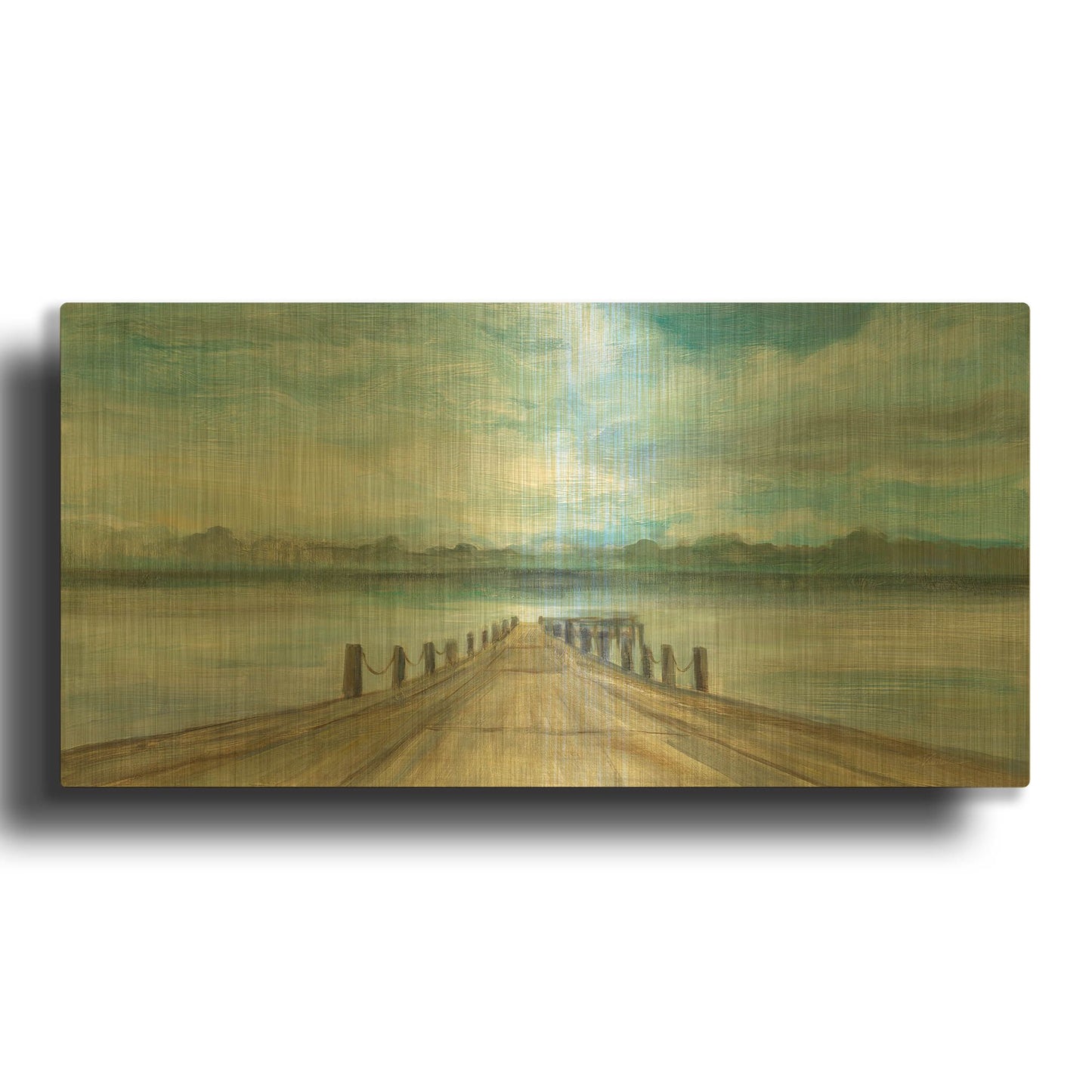'Lake Pier' By Silvia Vassileva Gold Metal Wall Art