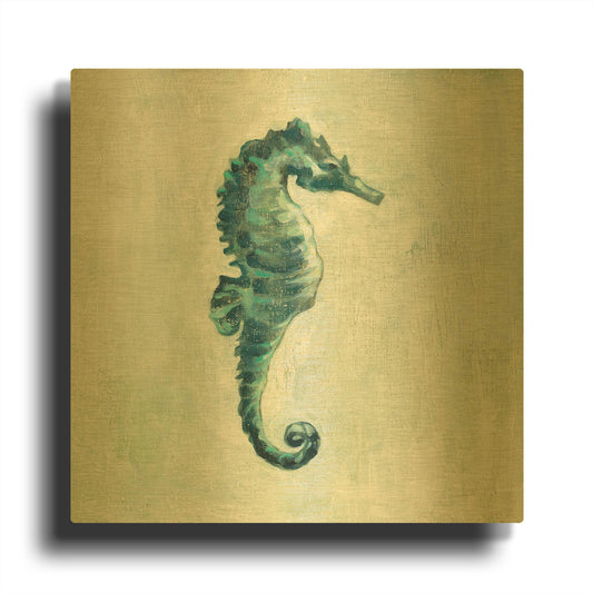 'Indigo Sea Life I Grey' By Silvia Vassileva Gold Metal Wall Art