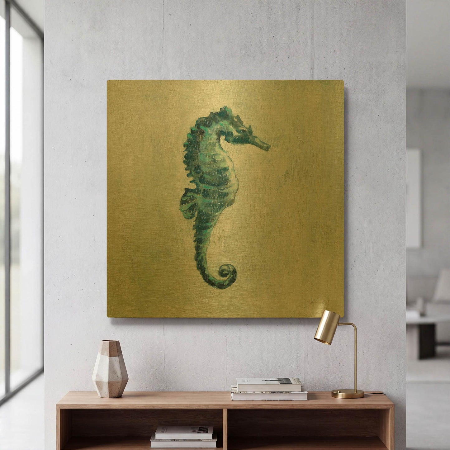 'Indigo Sea Life I Grey' By Silvia Vassileva Gold Metal Wall Art