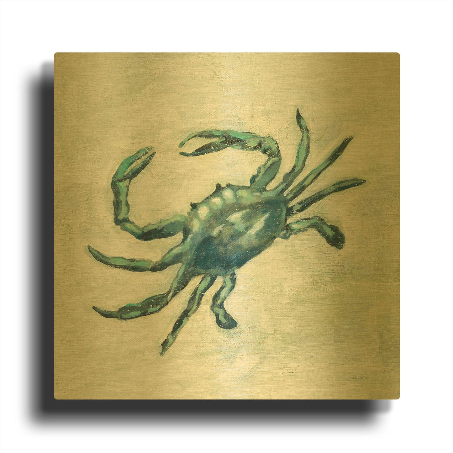 'Indigo Sea Life II' By Silvia Vassileva Gold Metal Wall Art