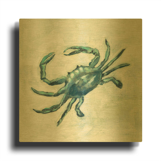 'Indigo Sea Life II' By Silvia Vassileva Gold Metal Wall Art