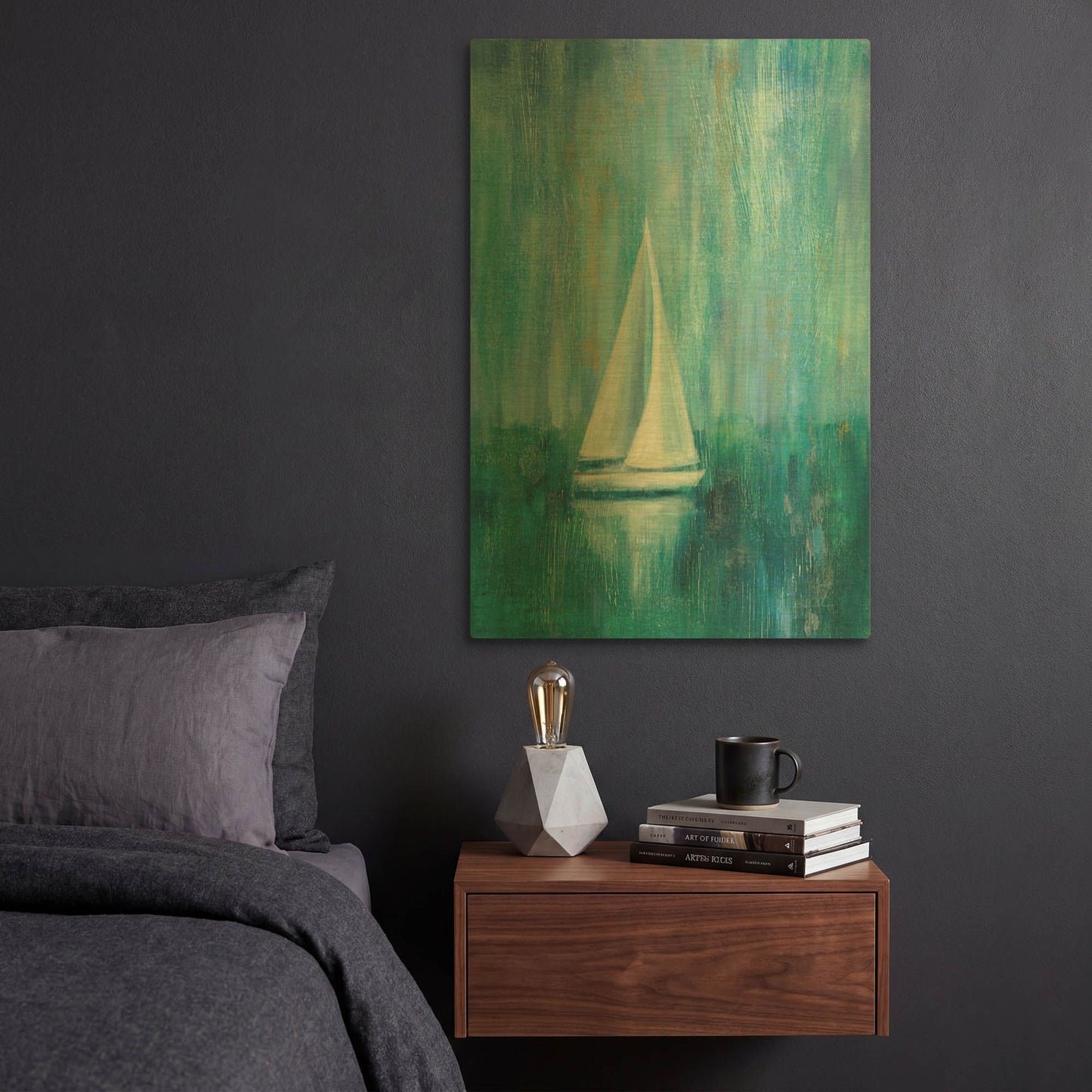 'Sailboat Simplicity I' By Silvia Vassileva Gold Metal Wall Art