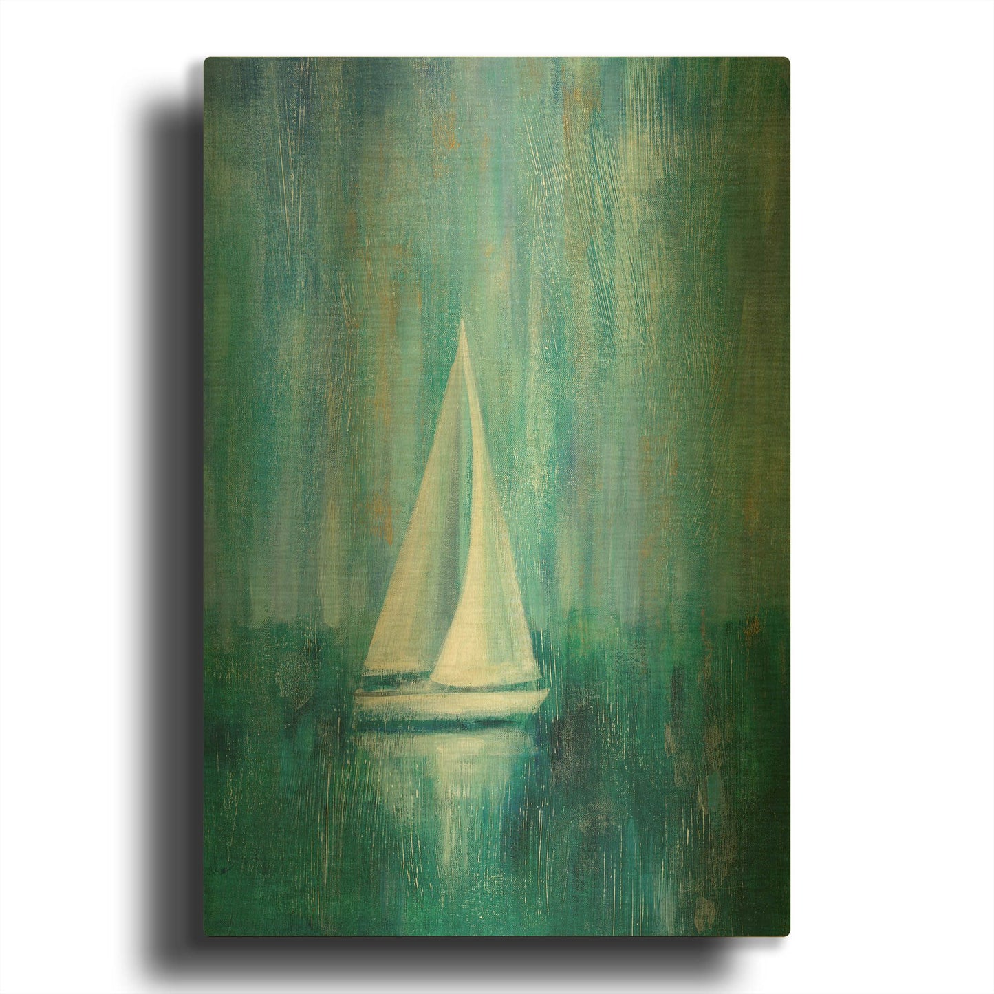 'Sailboat Simplicity I' By Silvia Vassileva Gold Metal Wall Art