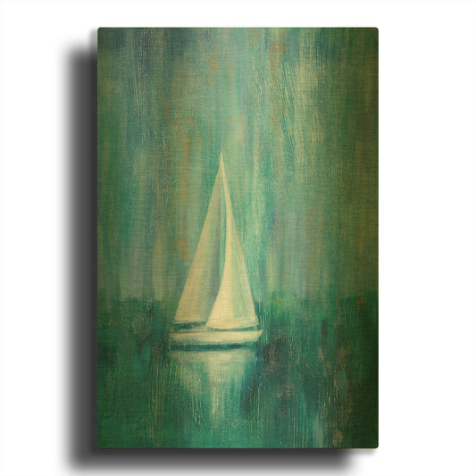 'Sailboat Simplicity I' By Silvia Vassileva Gold Metal Wall Art