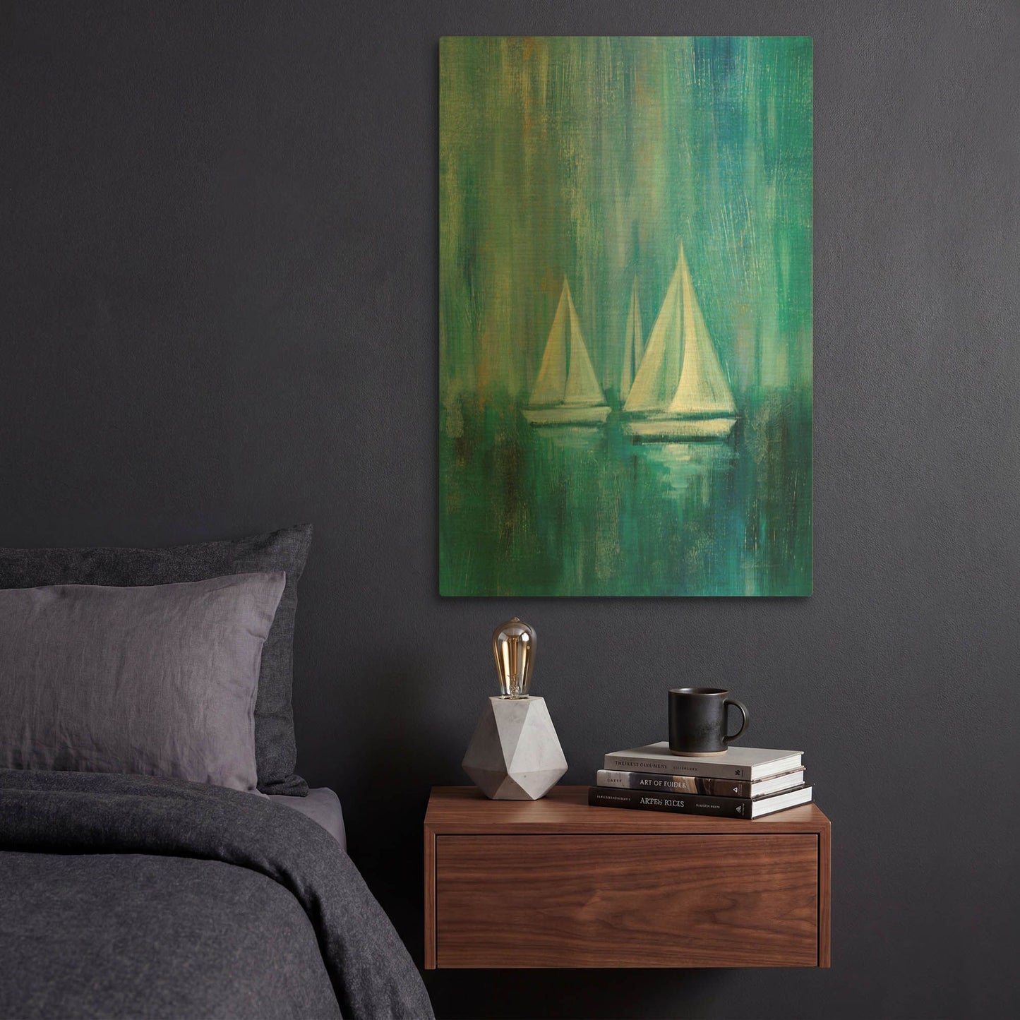 'Sailboat Simplicity II' By Silvia Vassileva Gold Metal Wall Art