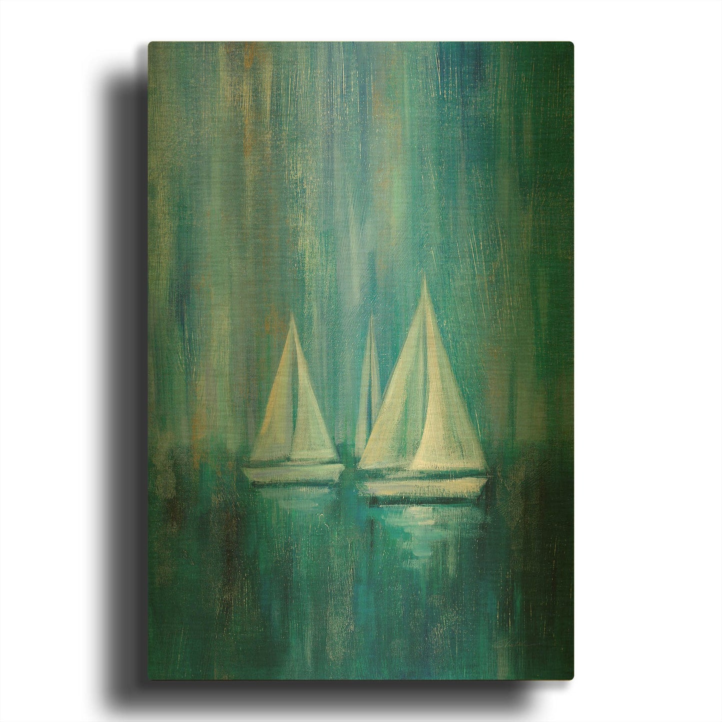 'Sailboat Simplicity II' By Silvia Vassileva Gold Metal Wall Art