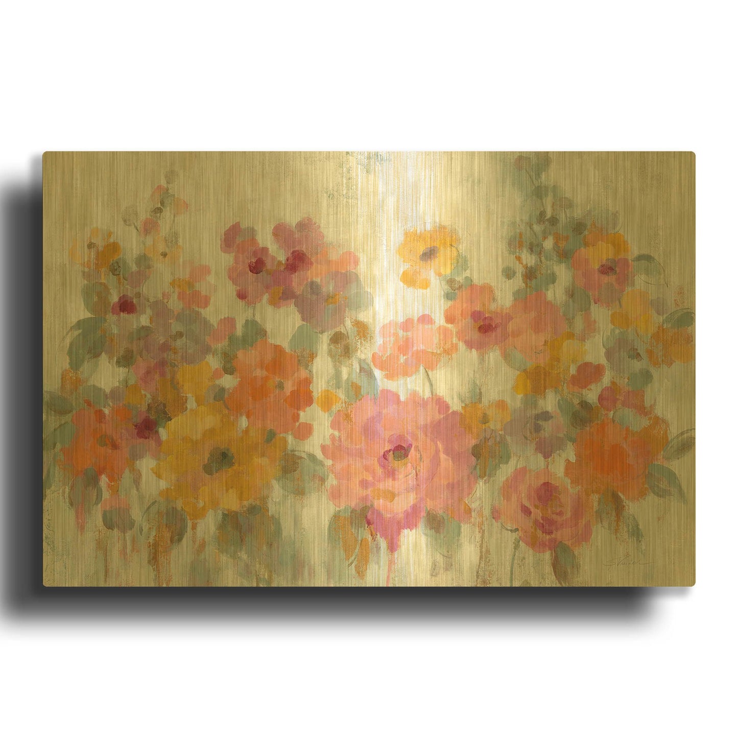 'Garden Fun' By Silvia Vassileva Gold Metal Wall Art