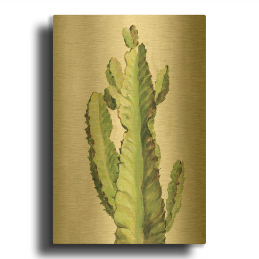 'Front Yard Cactus II' By Silvia Vassileva Gold Metal Wall Art