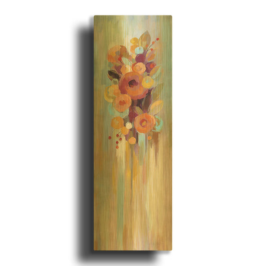 'Tall Autumn Flowers I' By Silvia Vassileva Gold Metal Wall Art
