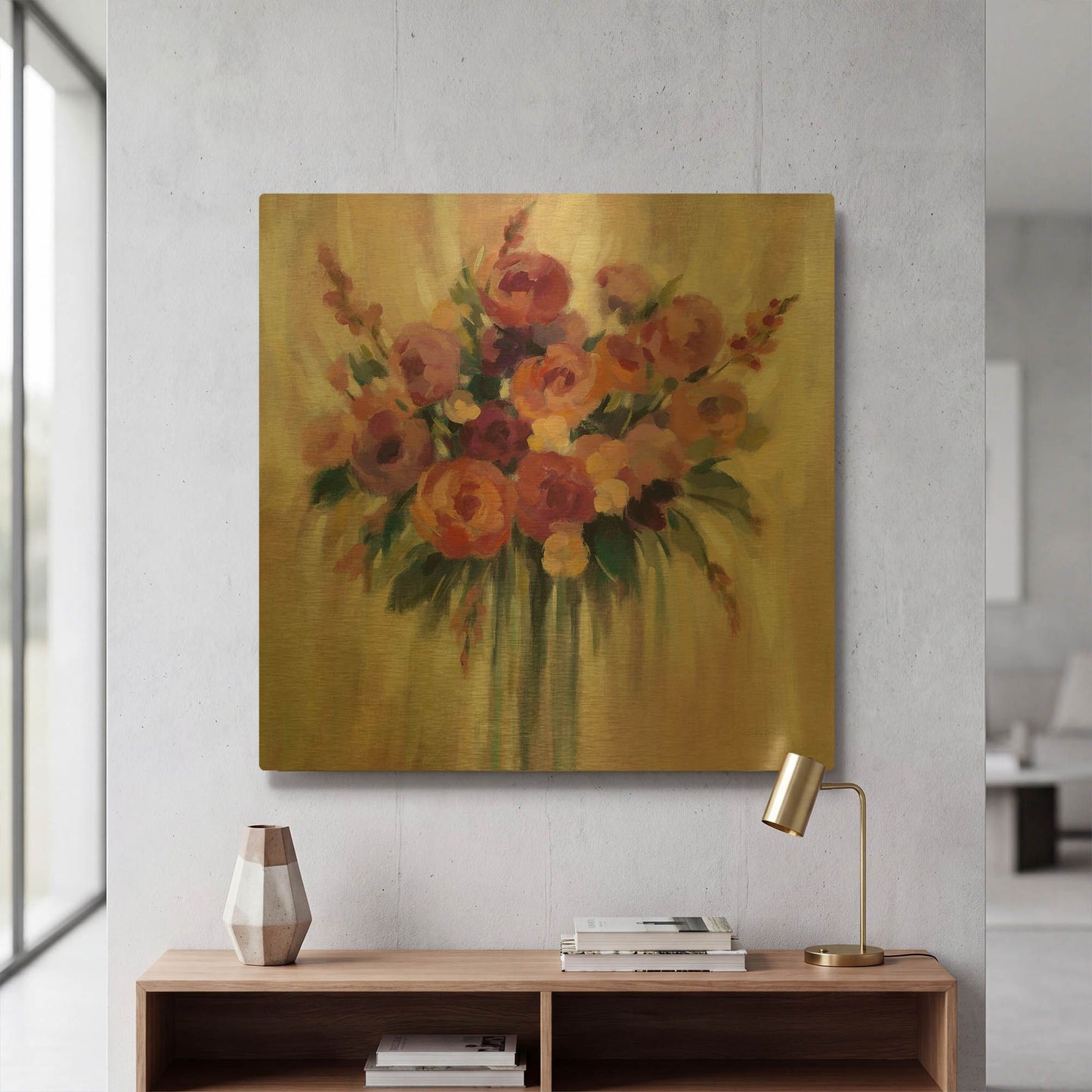 'Autumn Bouquet' By Silvia Vassileva Gold Metal Wall Art