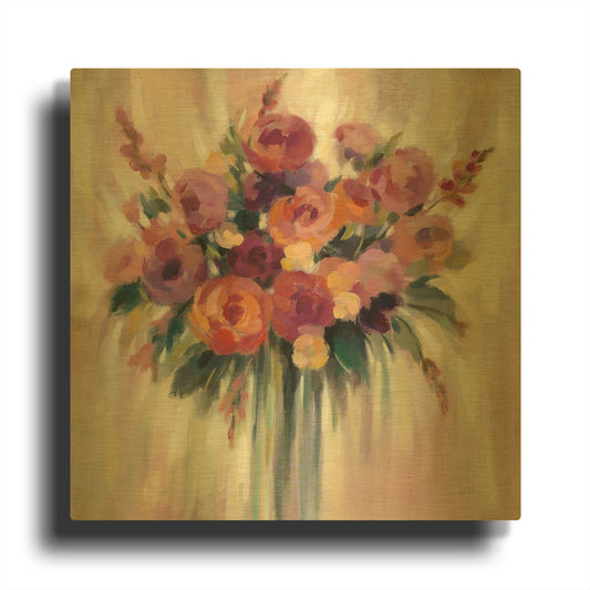 'Autumn Bouquet' By Silvia Vassileva Gold Metal Wall Art