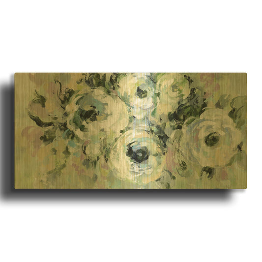 'Sage and Lavender Peonies' By Silvia Vassileva Gold Metal Wall Art