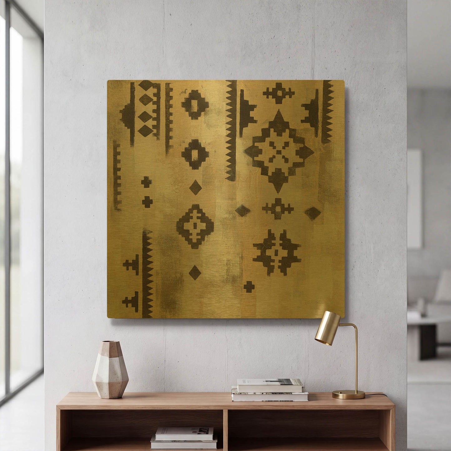 'Scandanavian Mood III' By Silvia Vassileva Gold Metal Wall Art