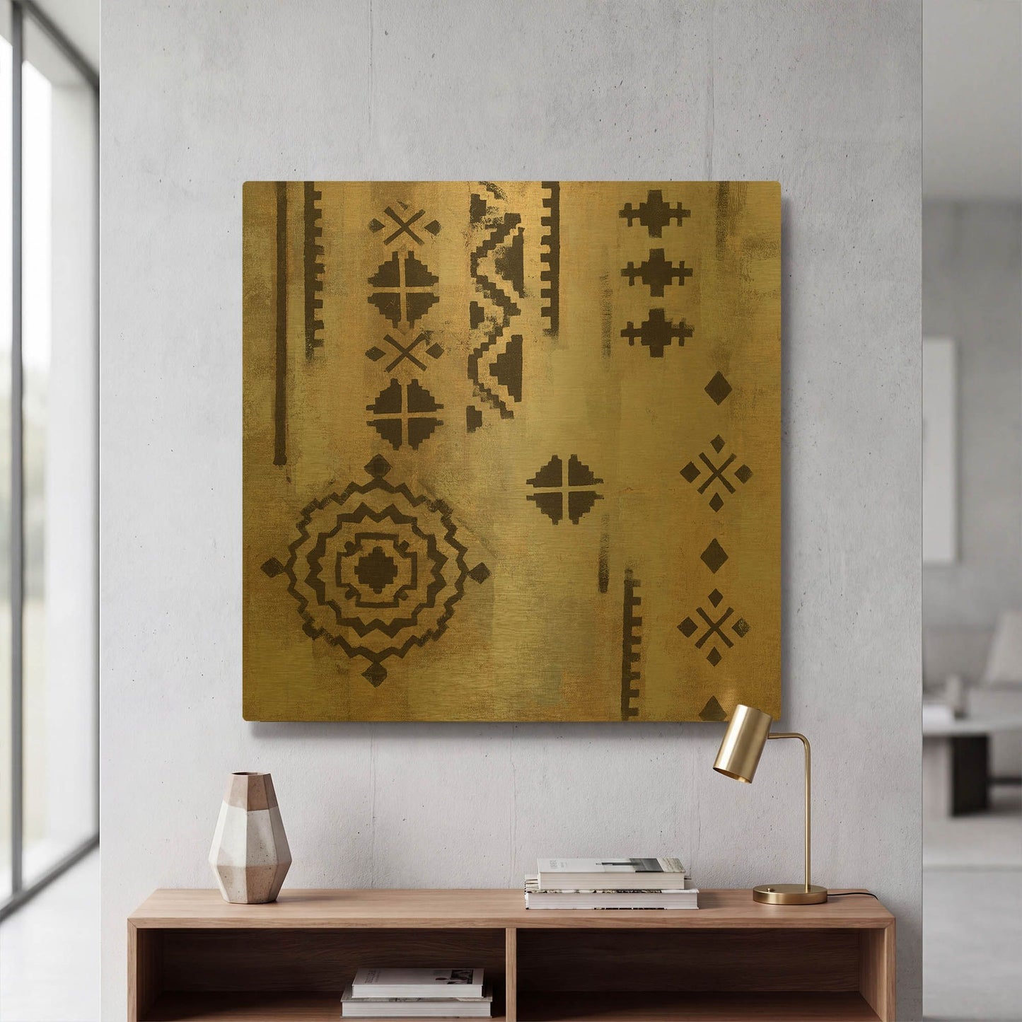'Scandanavian Mood IV' By Silvia Vassileva Gold Metal Wall Art