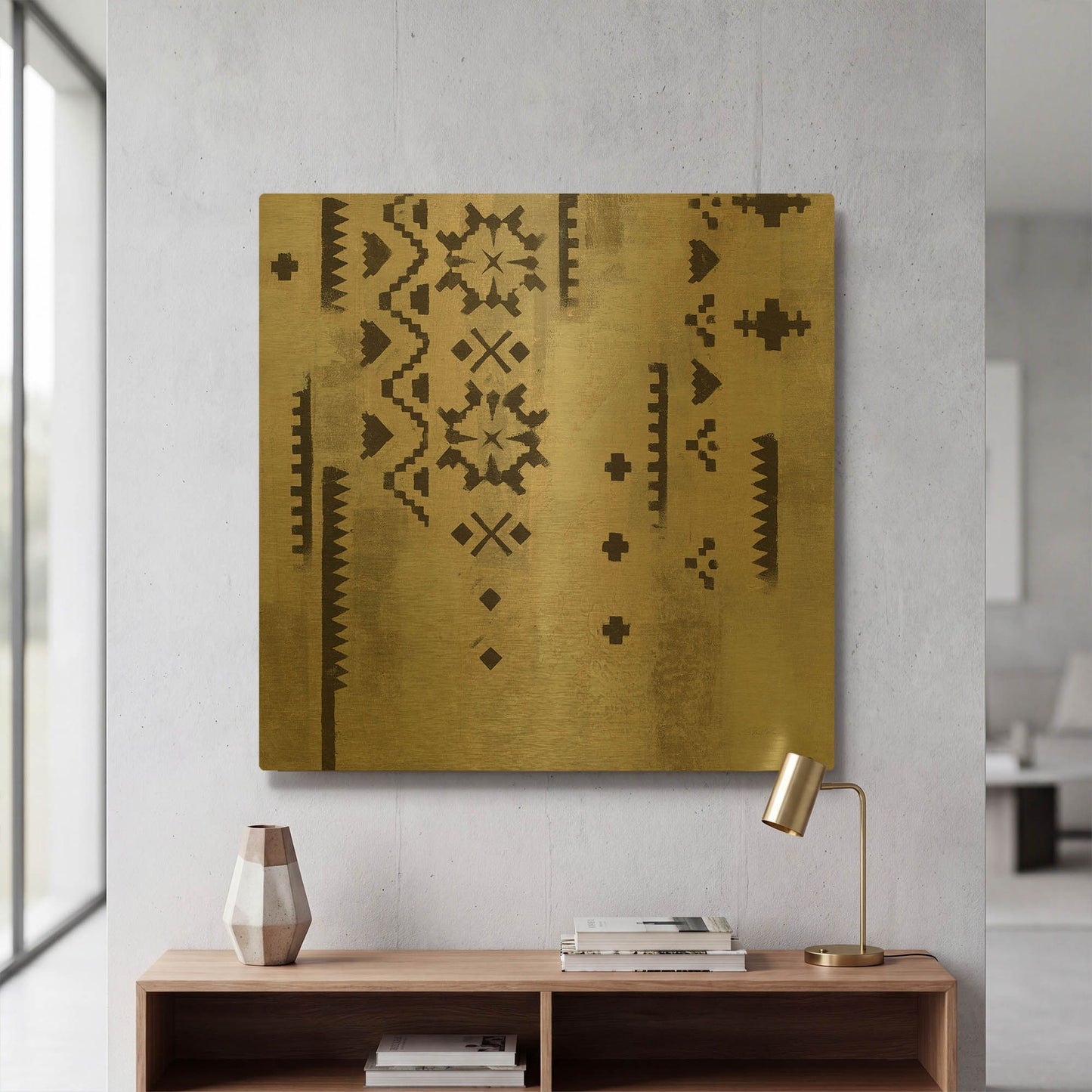 'Scandanavian Mood V' By Silvia Vassileva Gold Metal Wall Art