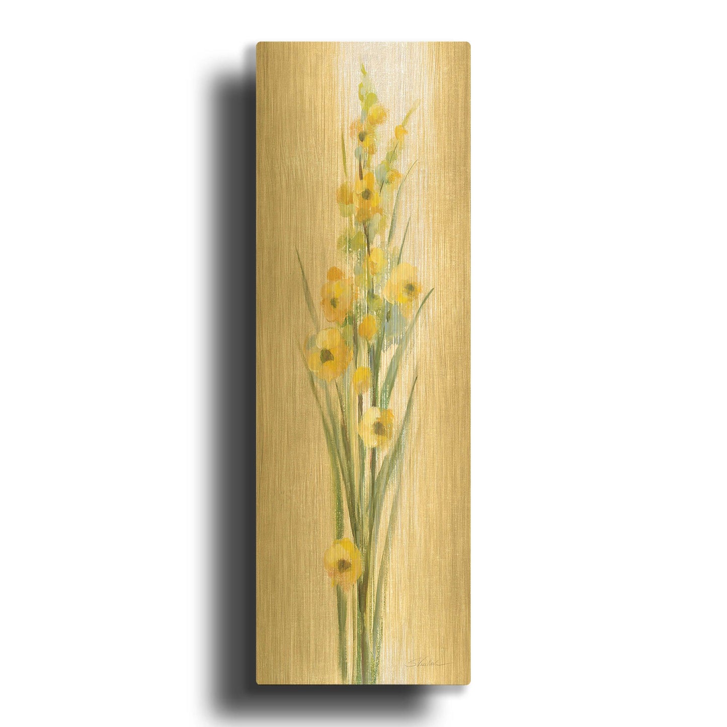 'Farm Flower III' By Silvia Vassileva Gold Metal Wall Art