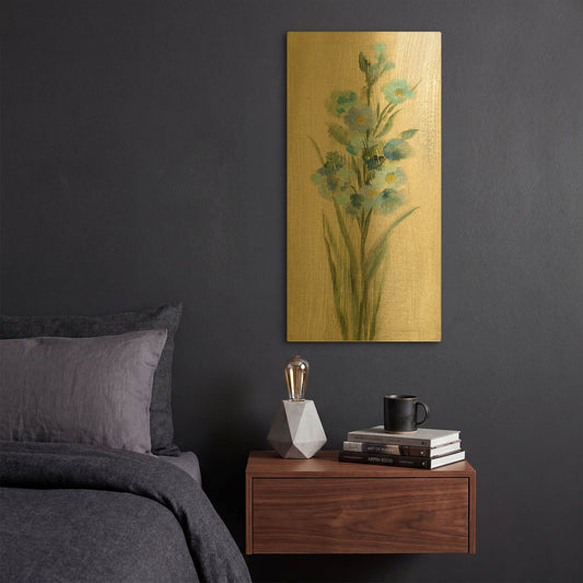 'Farm Flower IV' By Silvia Vassileva Gold Metal Wall Art