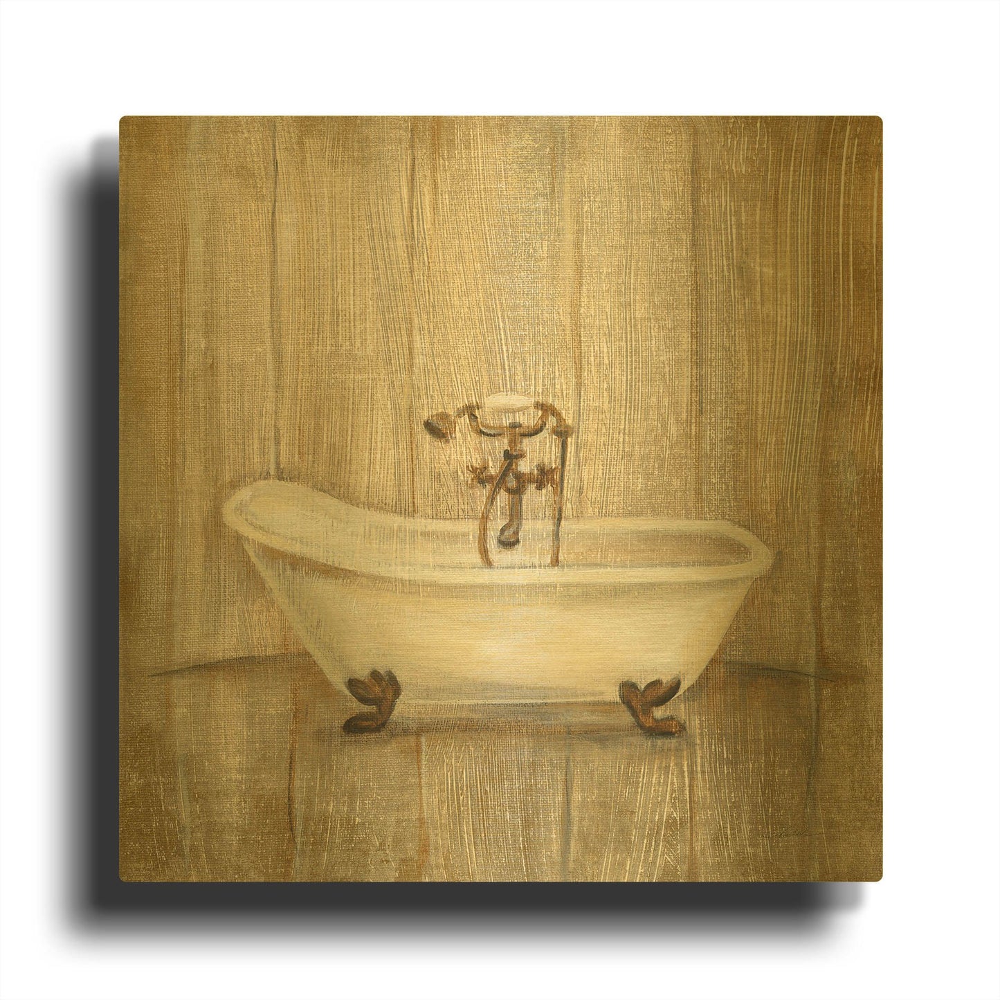 'Cottage Bathroom I' By Silvia Vassileva Gold Metal Wall Art