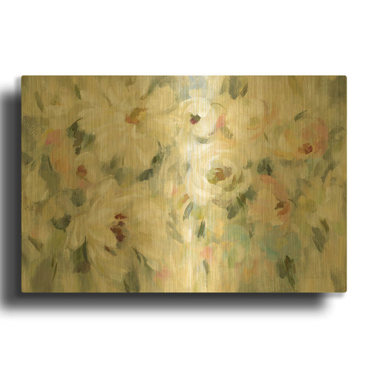 'Expressive Pale Floral' By Silvia Vassileva Gold Metal Wall Art