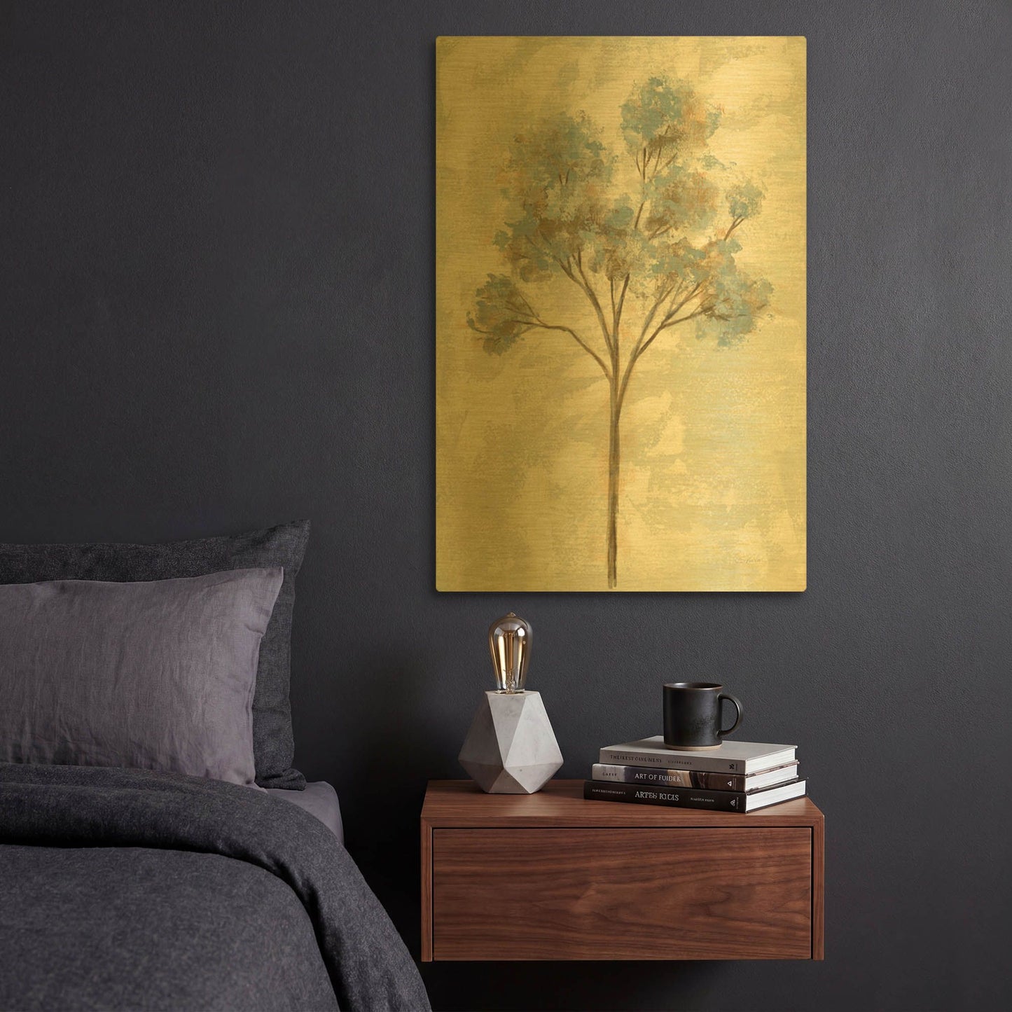 'Ethereal Tree I' By Silvia Vassileva Gold Metal Wall Art