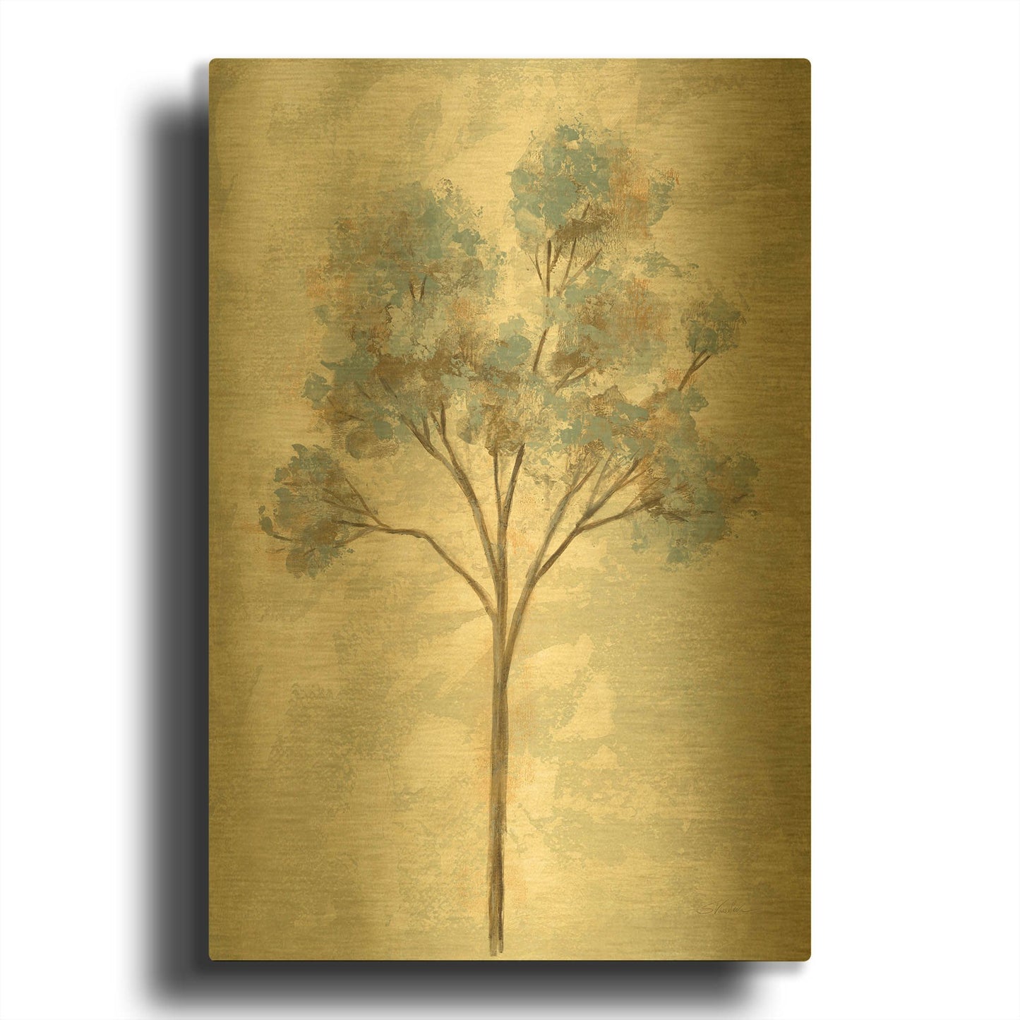 'Ethereal Tree I' By Silvia Vassileva Gold Metal Wall Art