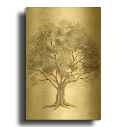 'Ethereal Tree II' By Silvia Vassileva Gold Metal Wall Art