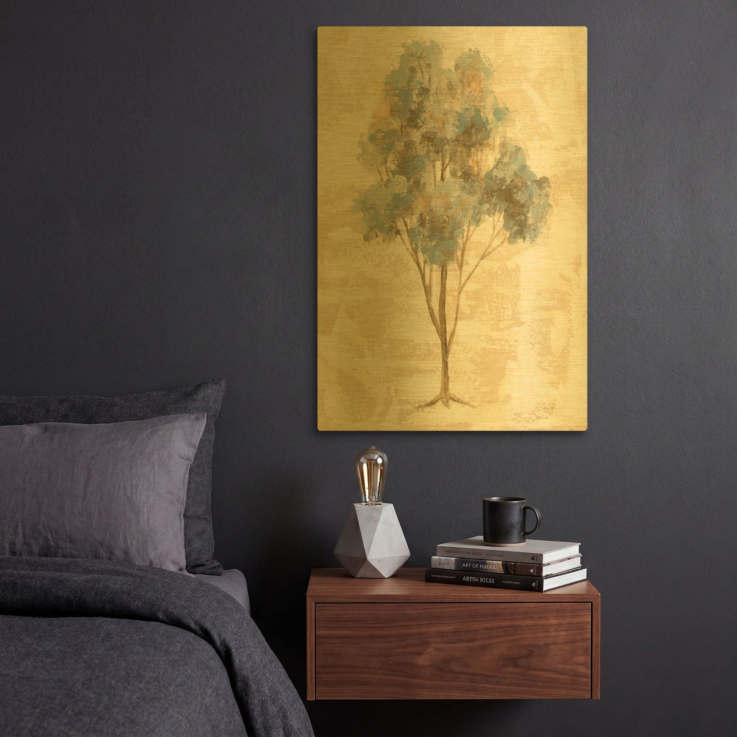'Ethereal Tree III' By Silvia Vassileva Gold Metal Wall Art