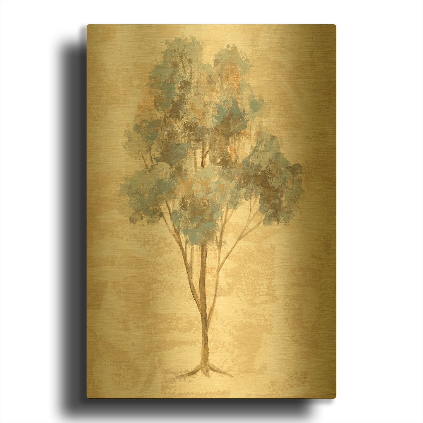 'Ethereal Tree III' By Silvia Vassileva Gold Metal Wall Art