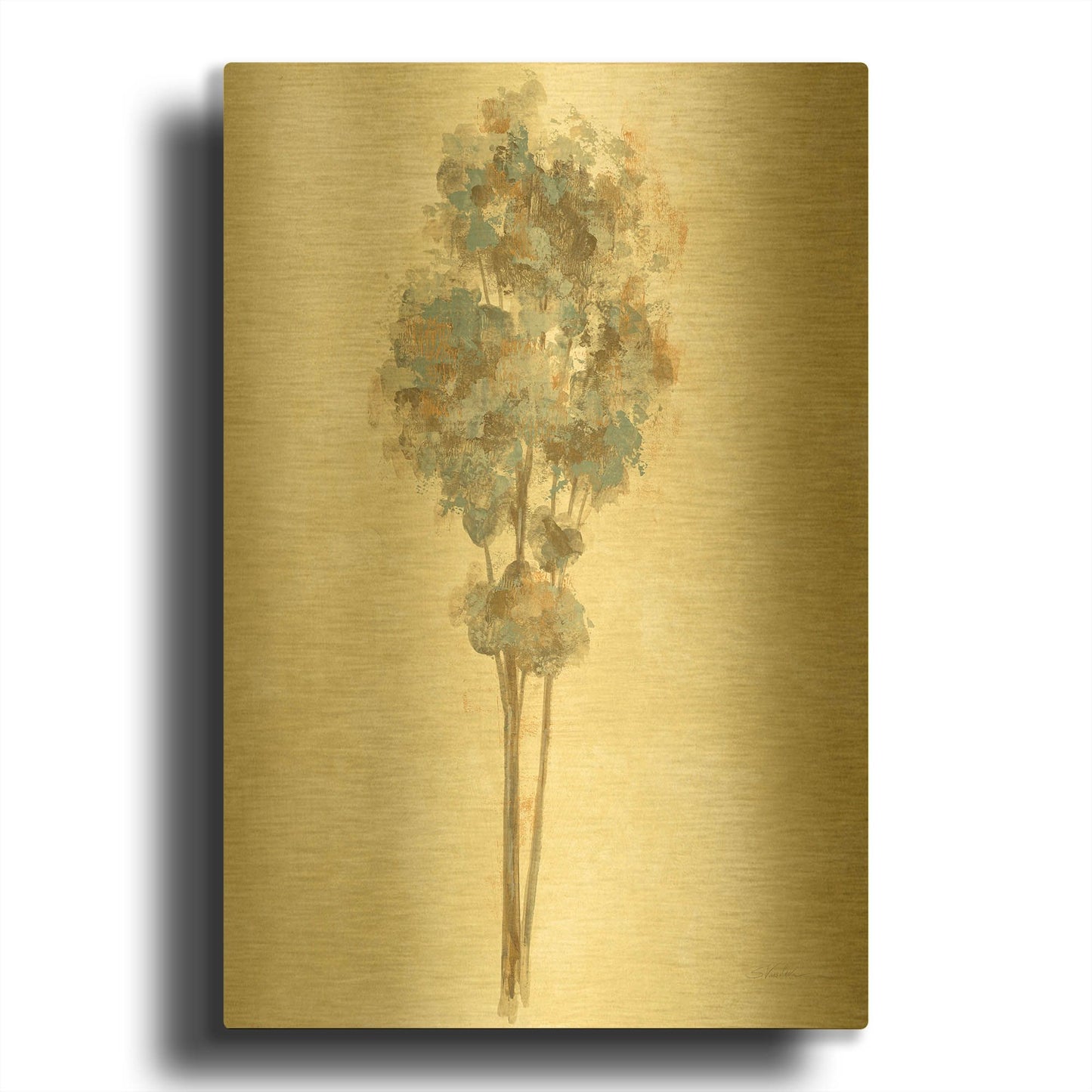 'Ethereal Tree IV' By Silvia Vassileva Gold Metal Wall Art