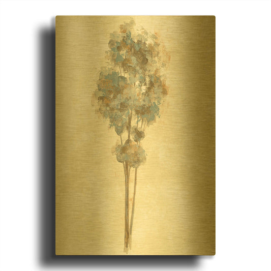 'Ethereal Tree IV' By Silvia Vassileva Gold Metal Wall Art