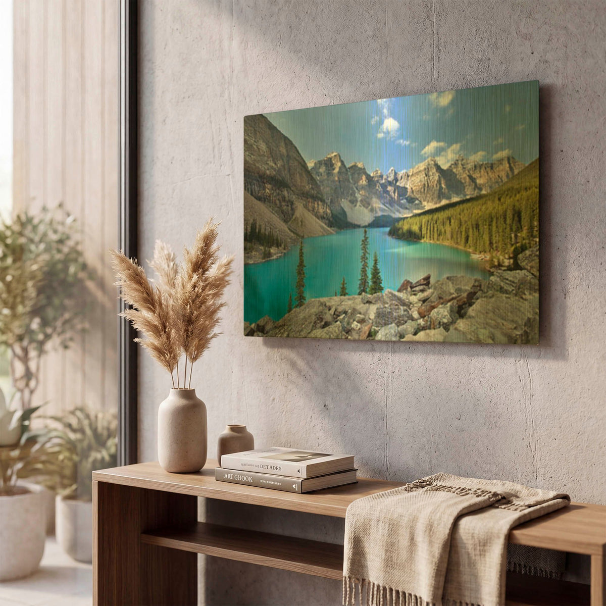 'Moraine Lake' By Larry Malvin Gold Metal Wall Art