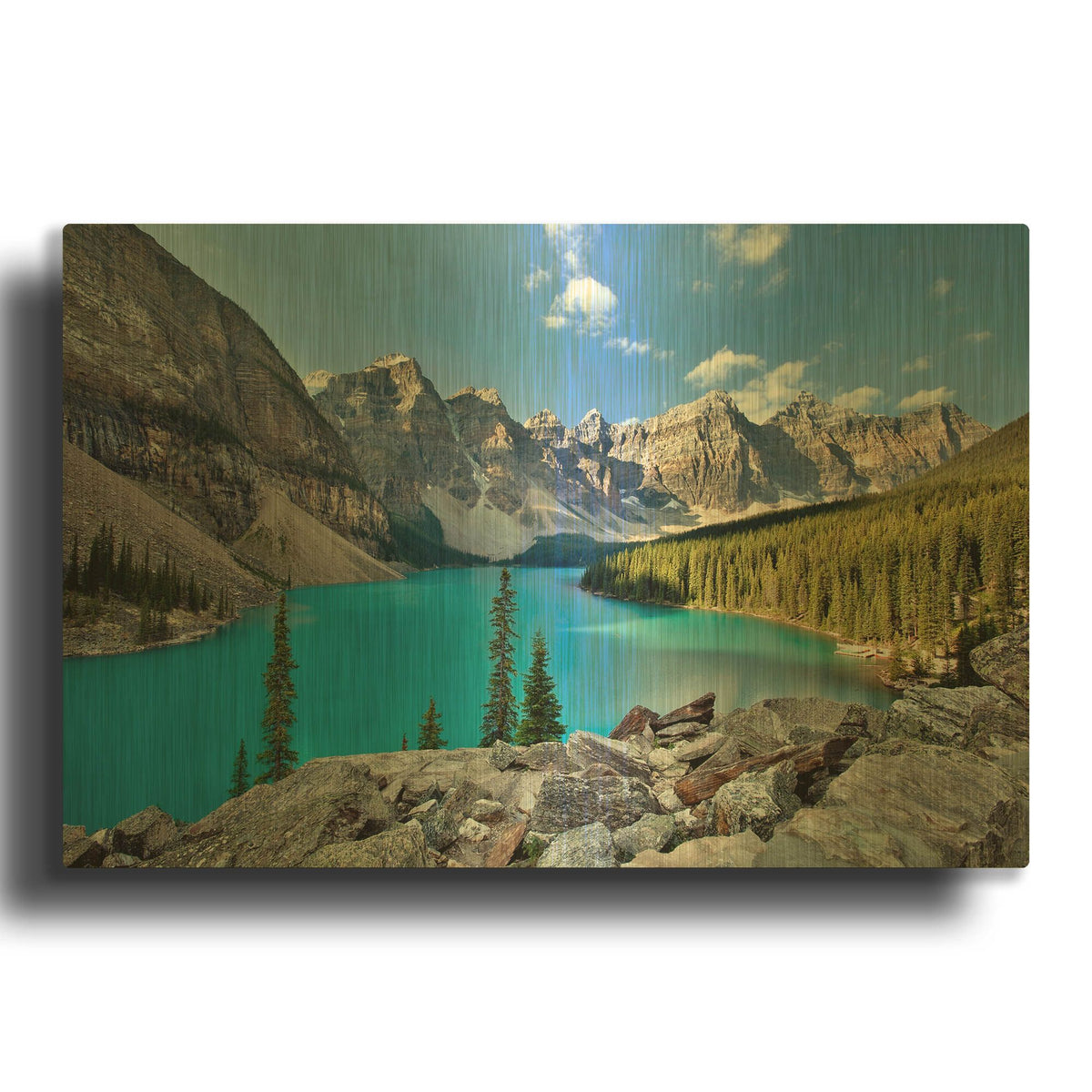'Moraine Lake' By Larry Malvin Gold Metal Wall Art