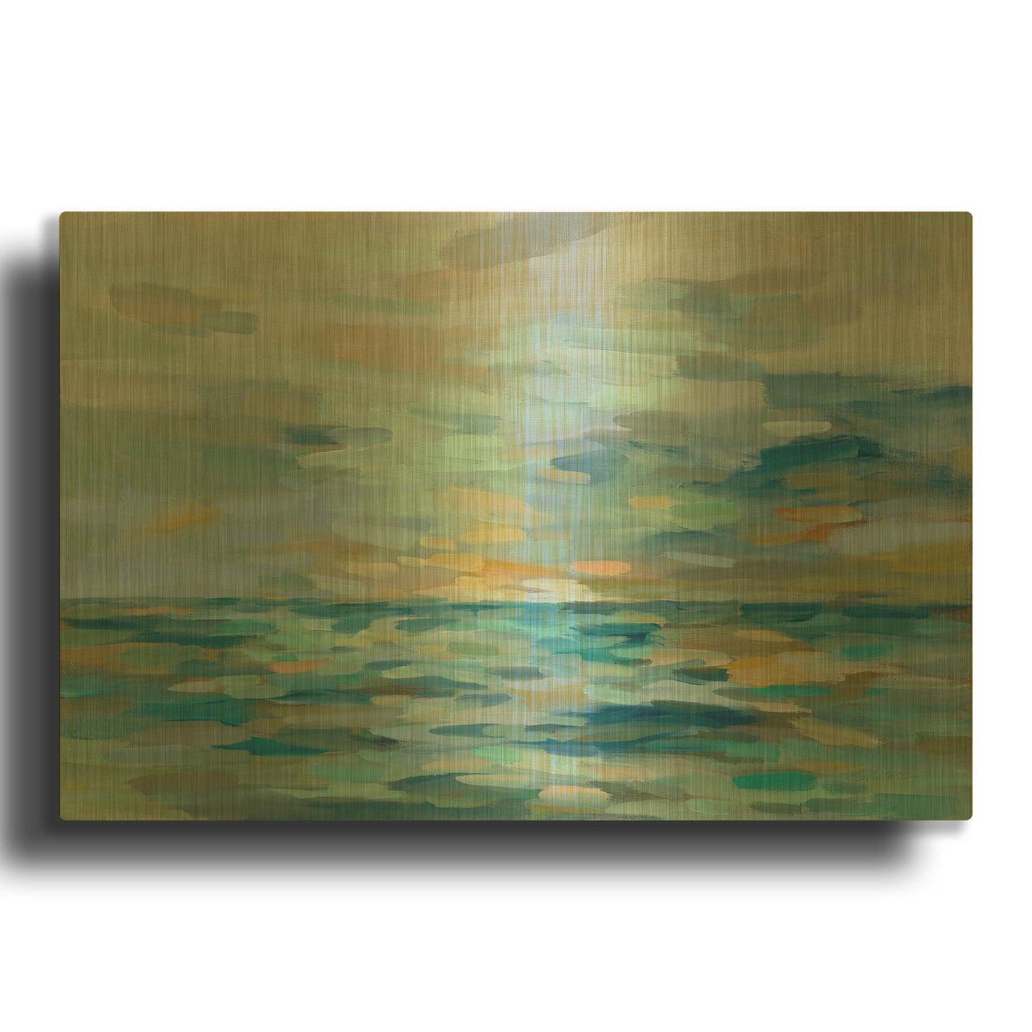 'Pastel Blue Sea' By Silvia Vassileva Gold Metal Wall Art