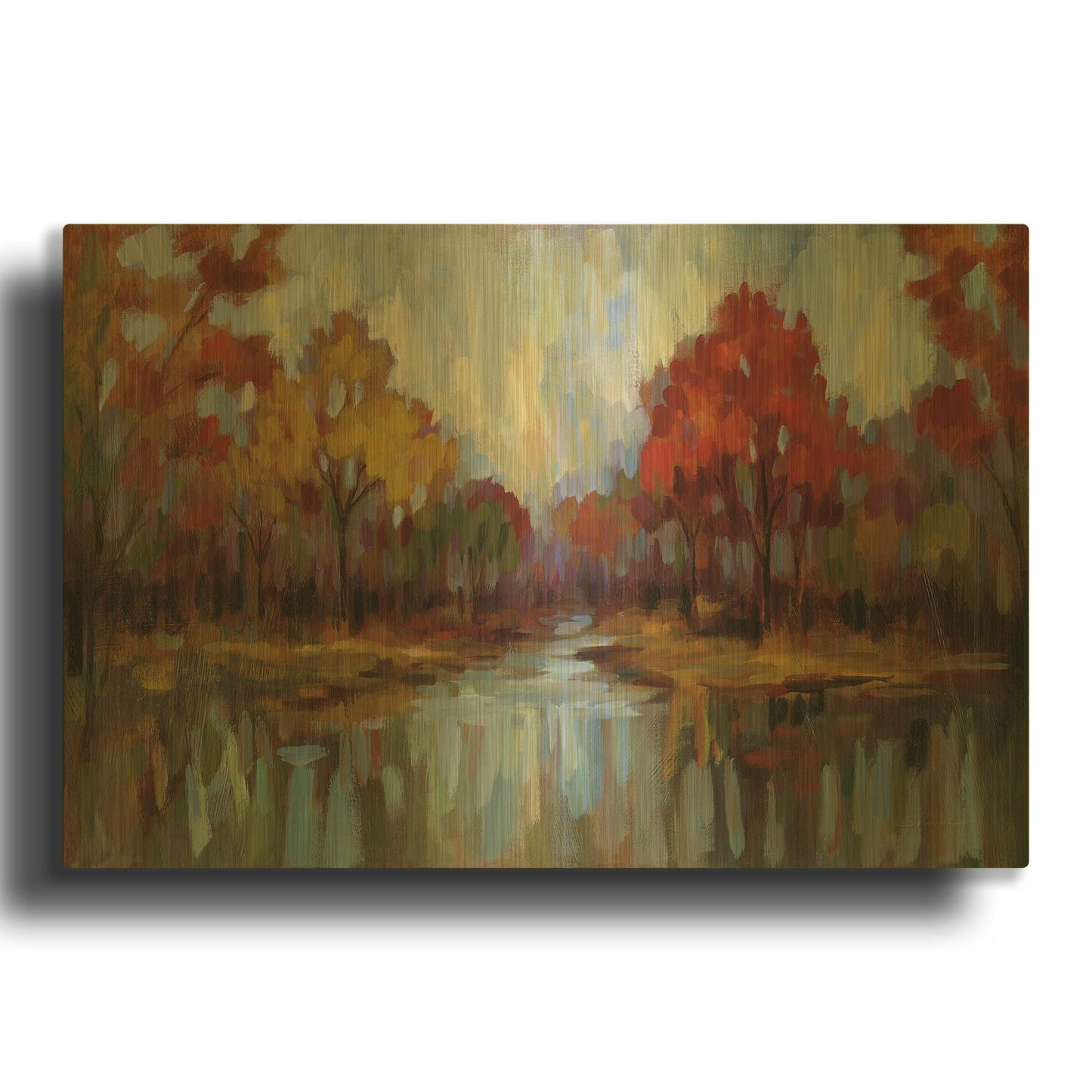 'Fall Aquarelle' By Silvia Vassileva Gold Metal Wall Art