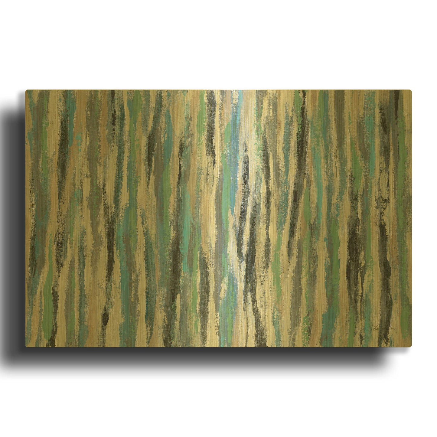 'Stream' By Silvia Vassileva Gold Metal Wall Art