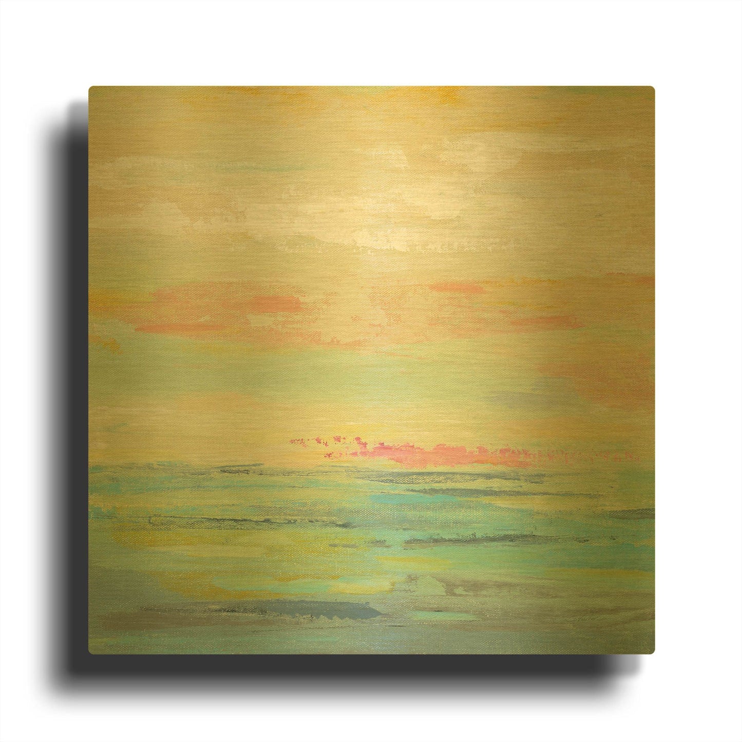 'Pink Clouds II' By Silvia Vassileva Gold Metal Wall Art