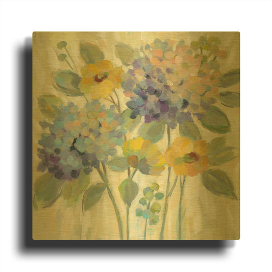 'Garden Burst' By Silvia Vassileva Gold Metal Wall Art