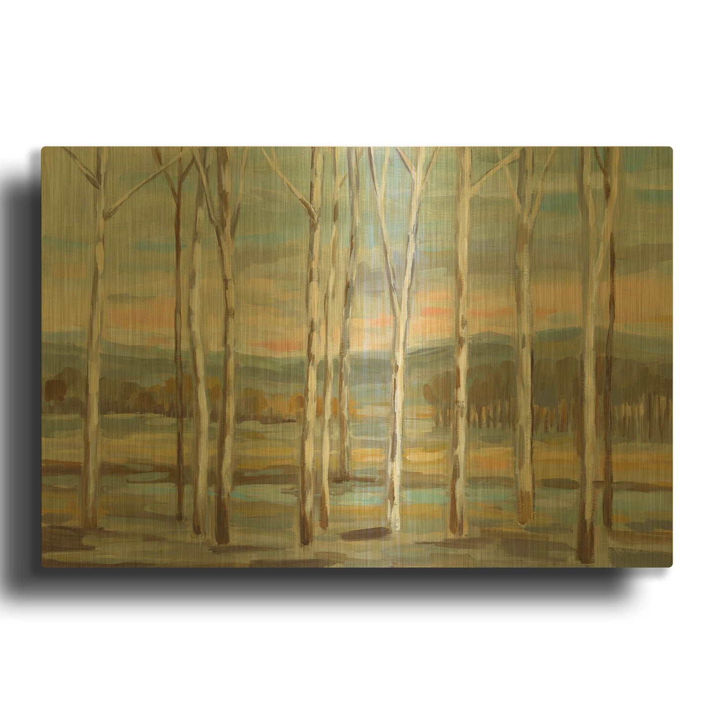 'Silver Forest' By Silvia Vassileva Gold Metal Wall Art