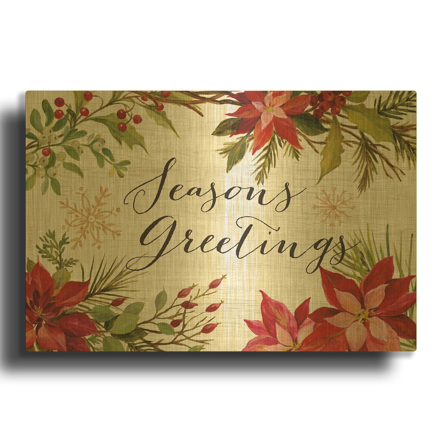 'Christmas Moments I' By Silvia Vassileva Gold Metal Wall Art
