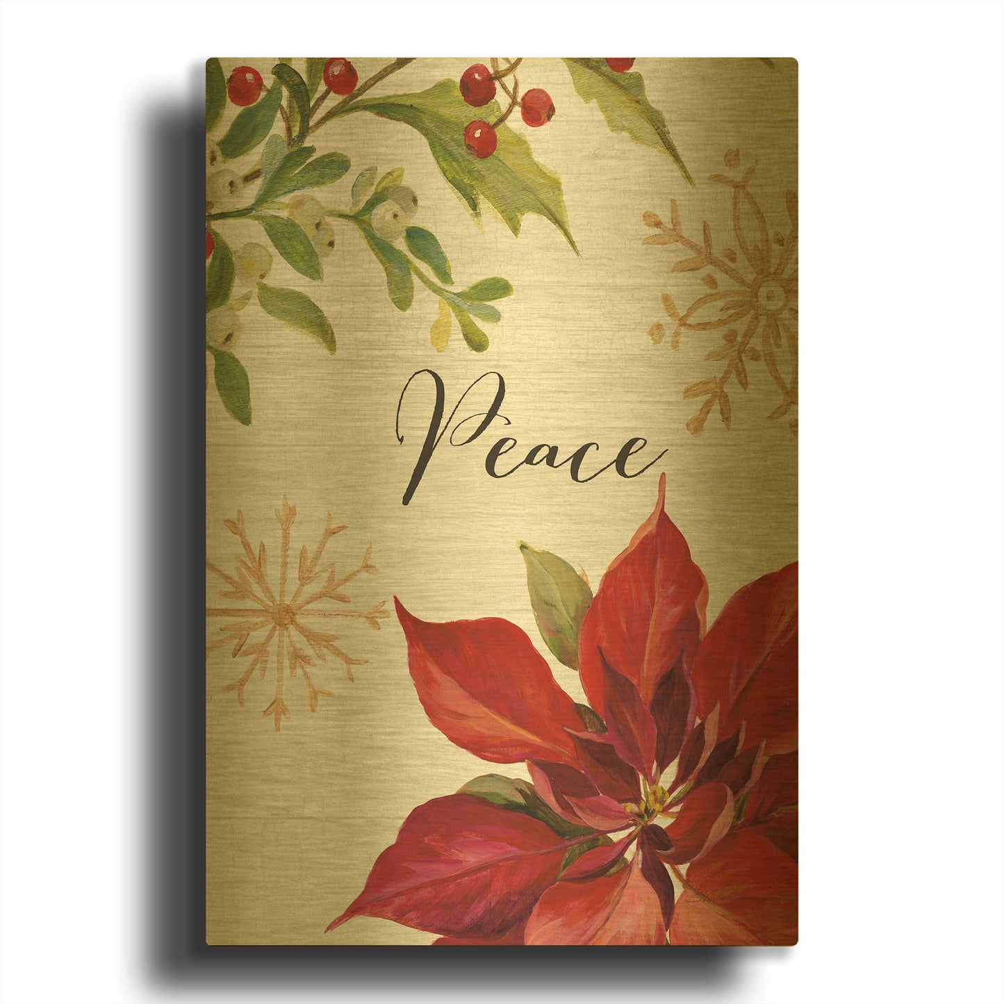 'Christmas Moments II' By Silvia Vassileva Gold Metal Wall Art